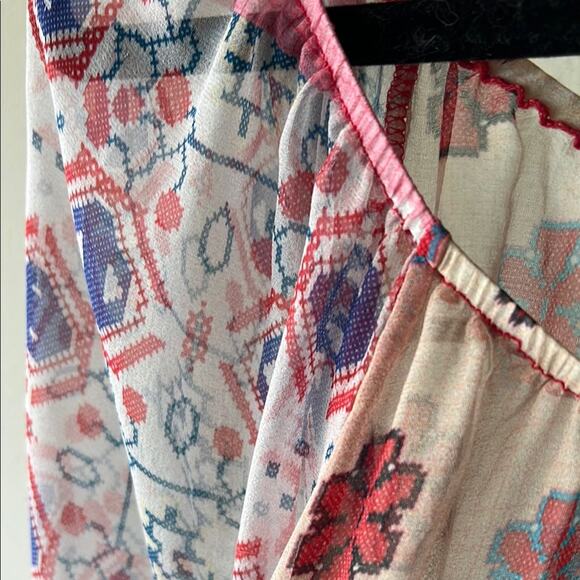 NWOT SINGLE Los Angeles 100% Silk Women's Bohemian Top - size 1X - Picture 8 of 11